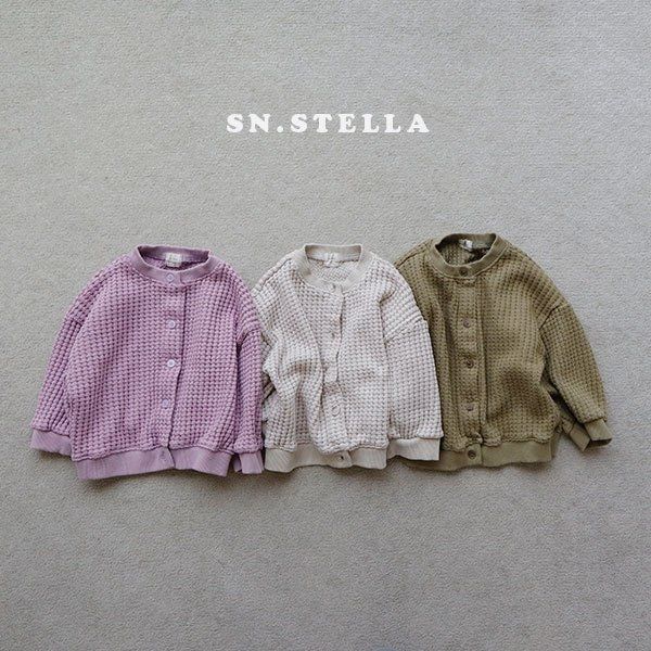 Sn.stella - Korean Children Fashion - #minifashionista - Cozy Waffle Cardigan - 3