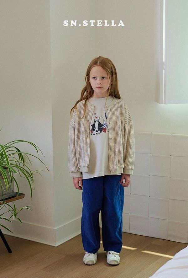 Sn.stella - Korean Children Fashion - #prettylittlegirls - Blue Bulldog Tee - 8