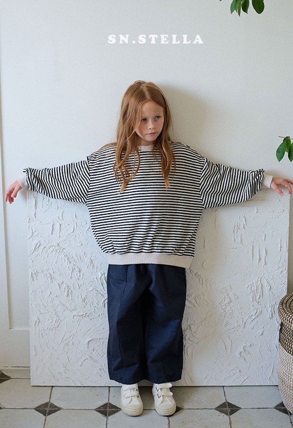 Sn.stella - Korean Children Fashion - #prettylittlegirls - Terry Stripe Sweatshirt