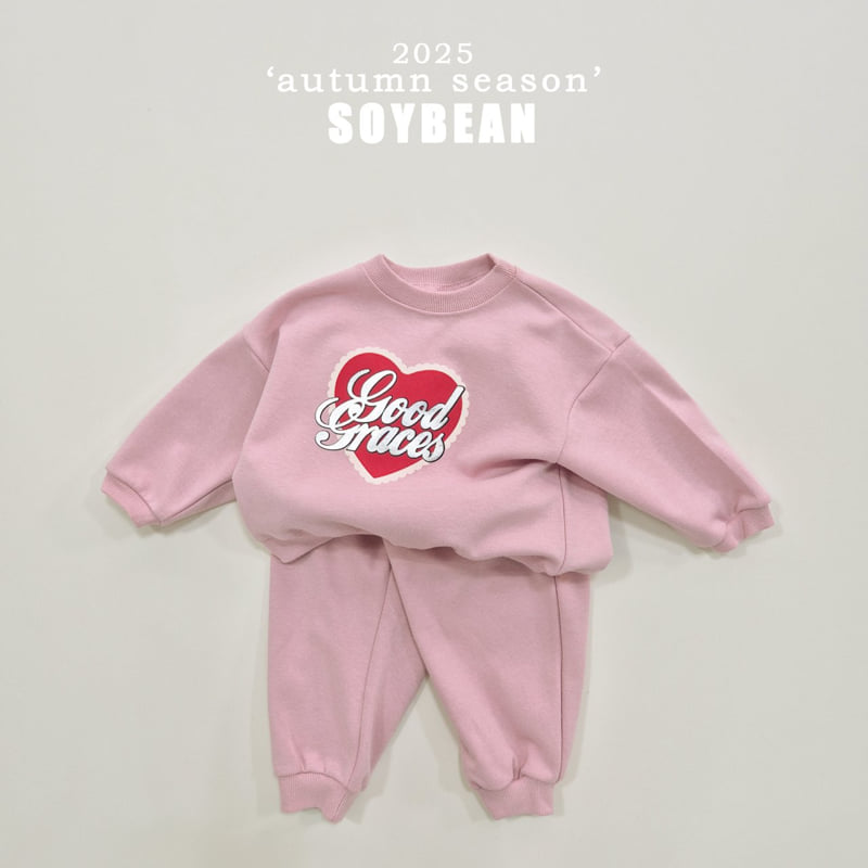 Soybean - Korean Children Fashion - #Kfashion4kids - Bling Heart Top Bottom Set - 11