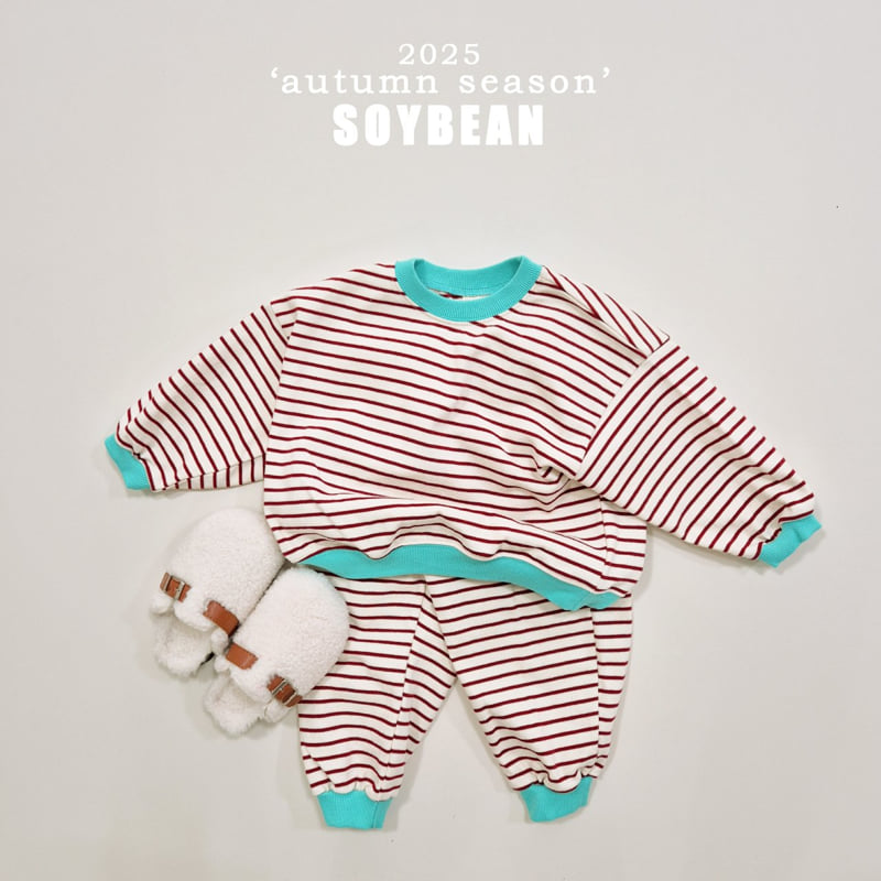Soybean - Korean Children Fashion - #childofig - Pointed Stripe Top Bottom Set - 5