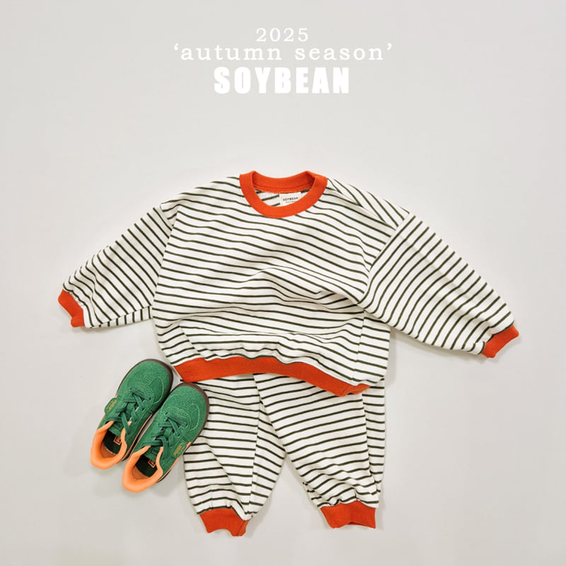 Soybean - Korean Children Fashion - #childofig - Pointed Stripe Top Bottom Set - 6