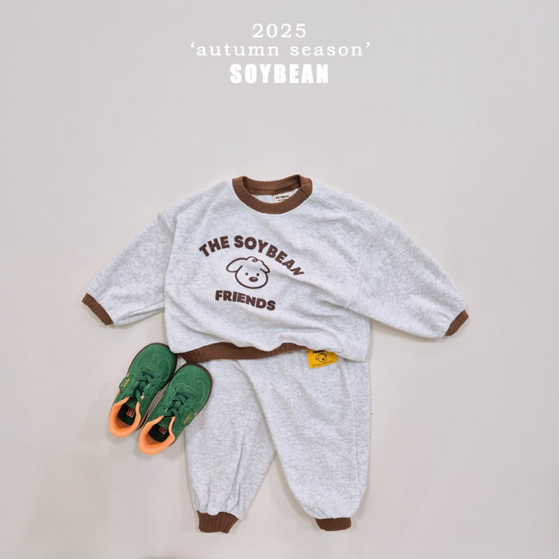 Soybean - Korean Children Fashion - #stylishchildhood - Friends Terry Top Bottom Set Set - 4