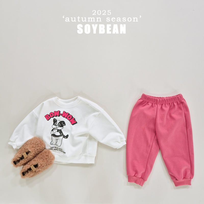 Soybean - Korean Children Fashion - #childofig - Bow Wow Raglan Top Bottom Set - 12