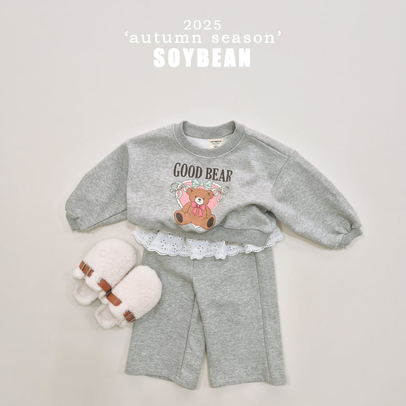 Soybean - Korean Children Fashion - #childofig - Bear Frill Top Bottom Set - 3