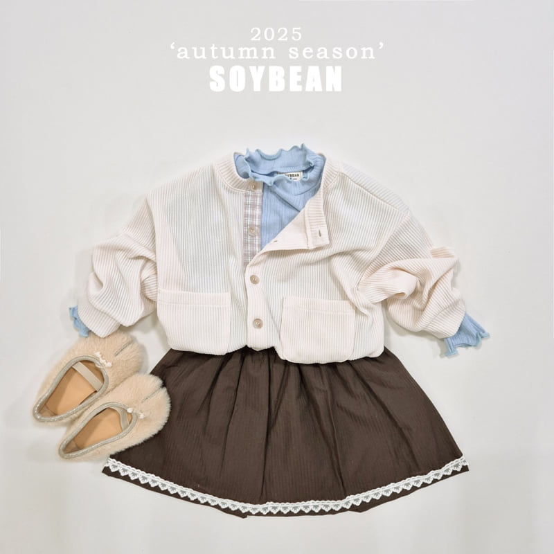 Soybean - Korean Children Fashion - #childofig - Checked Button Cardigan - 6