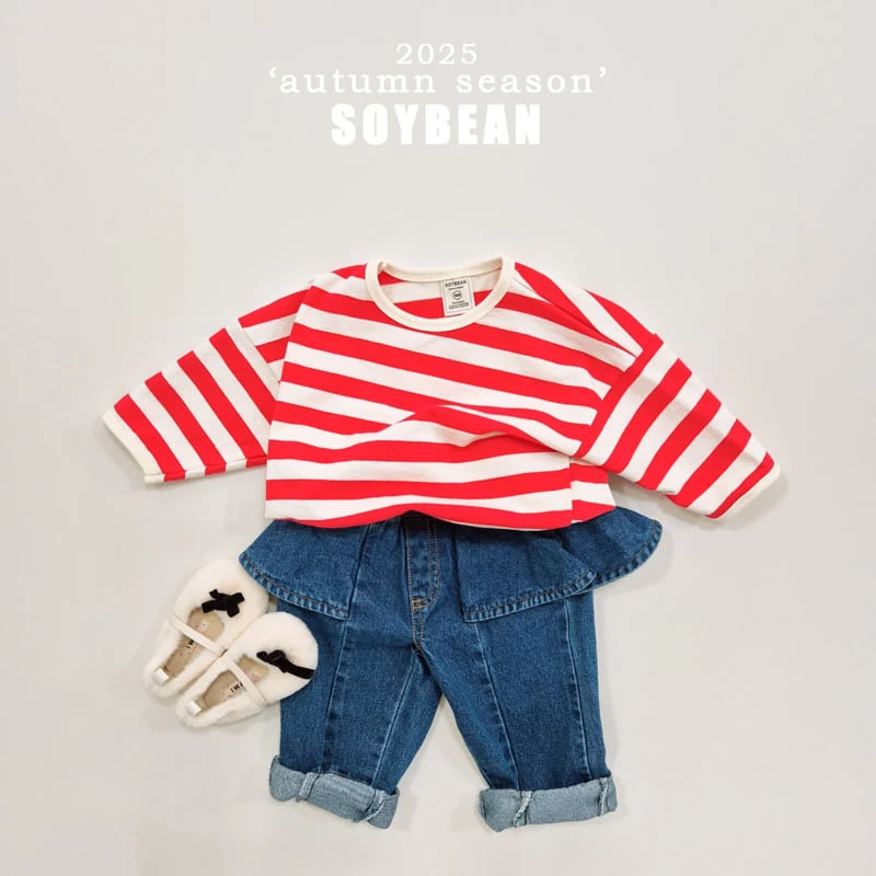 Soybean - Korean Children Fashion - #childofig - Wide Skirt Denim Pants - 3