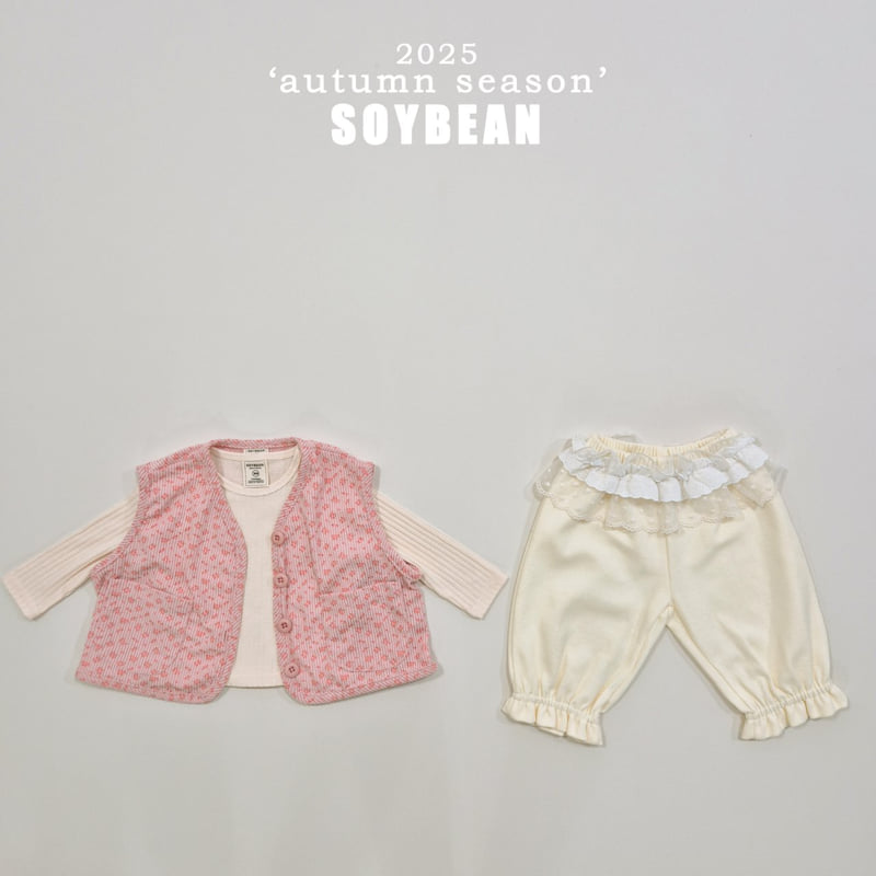 Soybean - Korean Children Fashion - #childrensboutique - Corduroy Flower Vest - 7