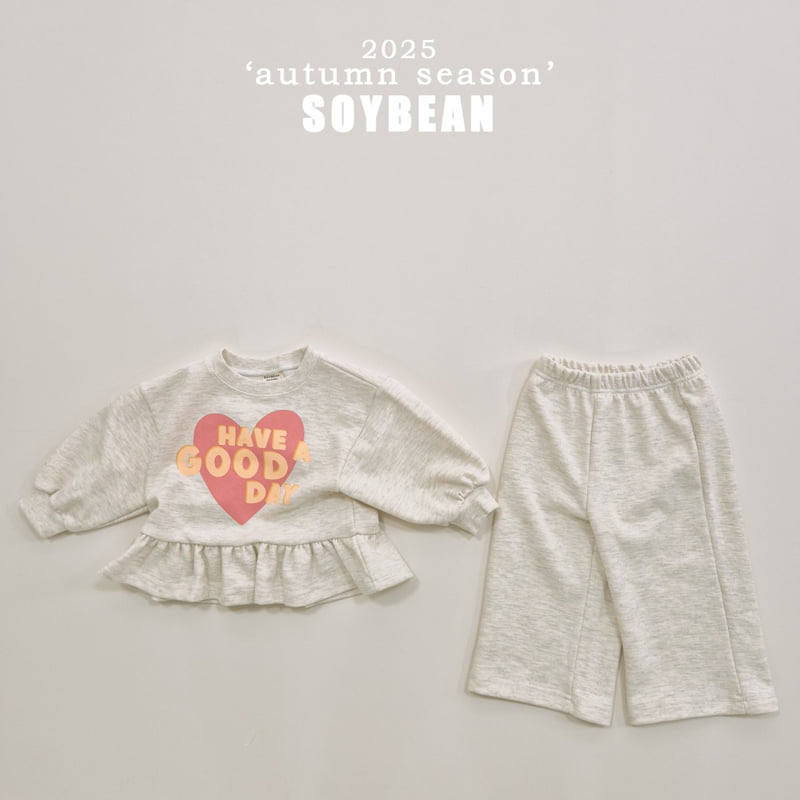Soybean - Korean Children Fashion - #childrensboutique - Good Day Frill Top Bottom Set - 5