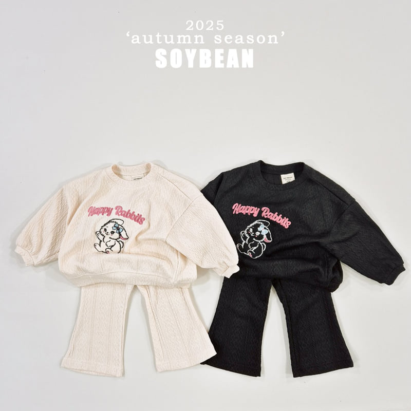 Soybean - Korean Children Fashion - #childrensboutique - Rabbit Knit Top Bottom Set