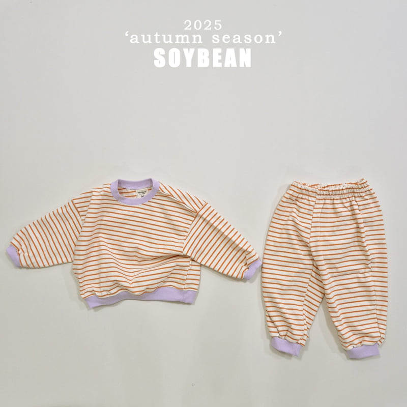 Soybean - Korean Children Fashion - #designkidswear - Pointed Stripe Top Bottom Set - 8