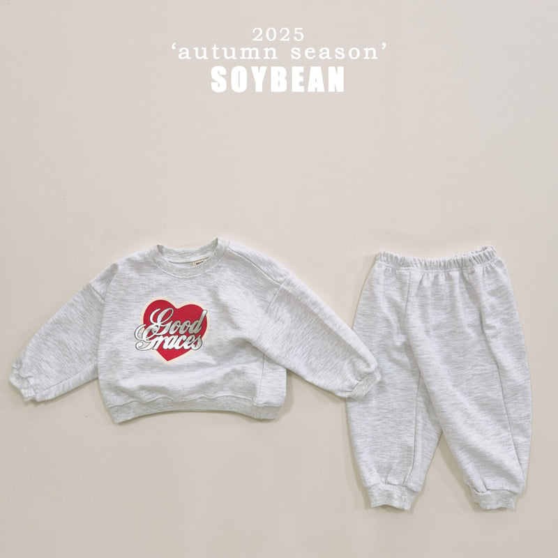 Soybean - Korean Children Fashion - #designkidswear - Bling Heart Top Bottom Set - 5