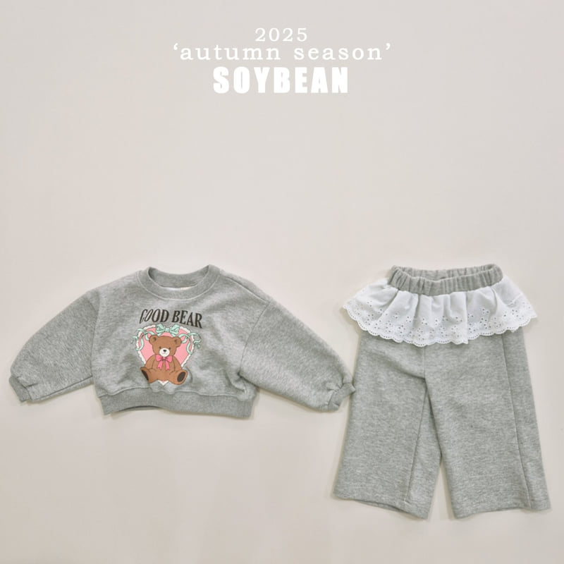 Soybean - Korean Children Fashion - #designkidswear - Bear Frill Top Bottom Set - 5
