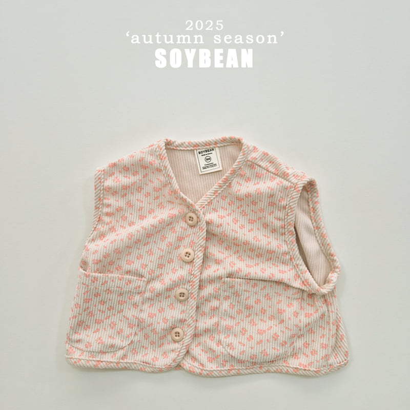 Soybean - Korean Children Fashion - #discoveringself - Corduroy Flower Vest - 9