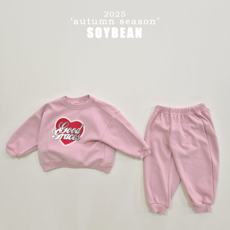 Soybean - Korean Children Fashion - #discoveringself - Bling Heart Top Bottom Set - 6