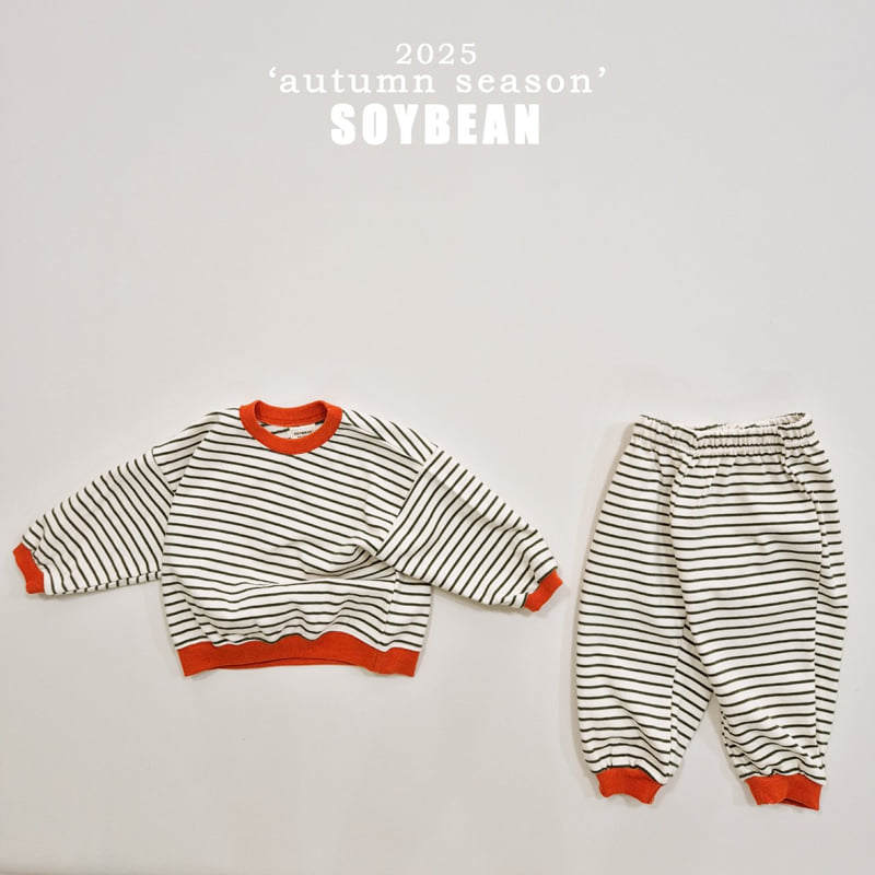 Soybean - Korean Children Fashion - #fashionkids - Pointed Stripe Top Bottom Set - 10