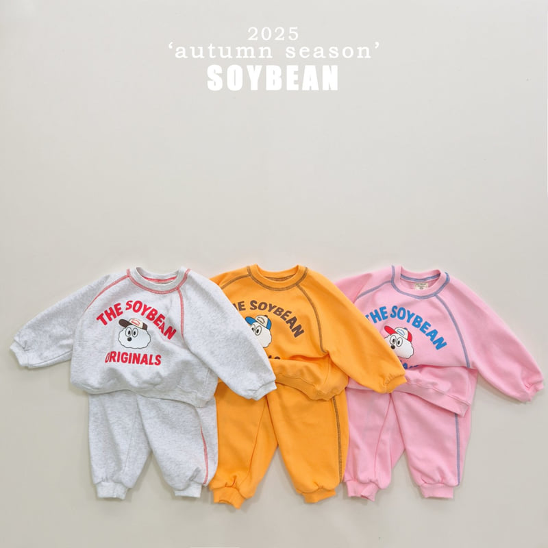 Soybean - Korean Children Fashion - #fashionkids - Color Stitch Top Bottom Set