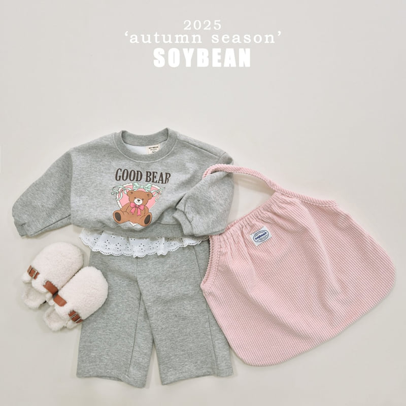 Soybean - Korean Children Fashion - #fashionkids - Bear Frill Top Bottom Set - 7