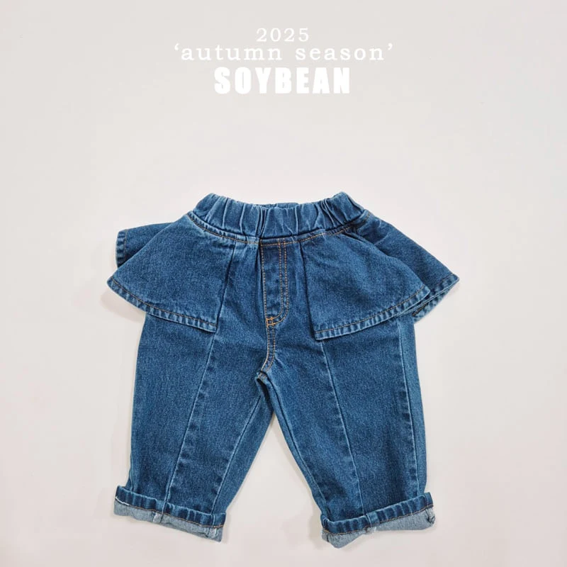 Soybean - Korean Children Fashion - #fashionkids - Wide Skirt Denim Pants - 7