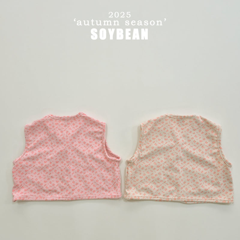 Soybean - Korean Children Fashion - #kidsshorts - Corduroy Flower Vest - 11