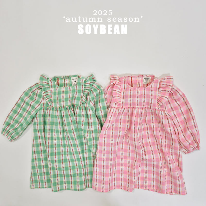 Soybean - Korean Children Fashion - #kidsshorts - Checked Flower One-piece - 7