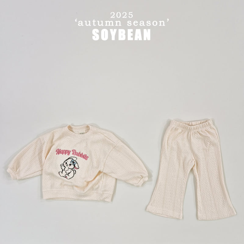 Soybean - Korean Children Fashion - #kidsshorts - Rabbit Knit Top Bottom Set - 5