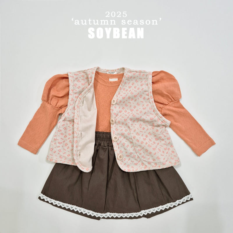 Soybean - Korean Children Fashion - #kidsstore - Corduroy Flower Vest - 12