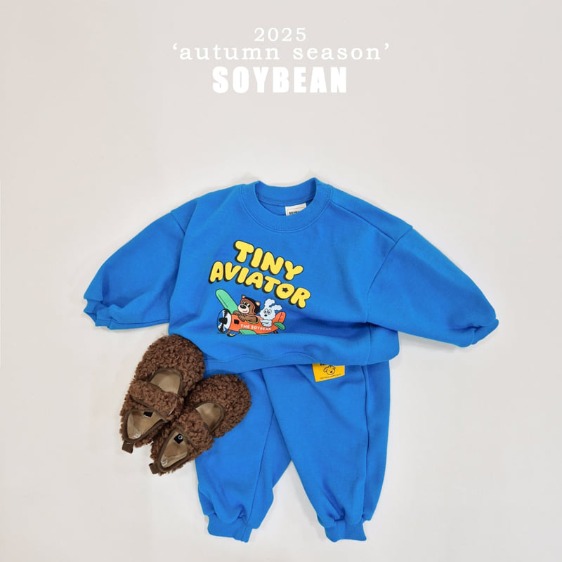 Soybean - Korean Children Fashion - #kidsshorts - Little Airplane Top Bottom Set - 4