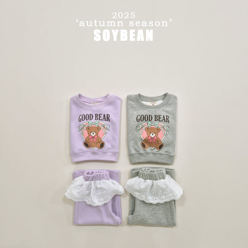 Soybean - Korean Children Fashion - #kidsstore - Bear Frill Top Bottom Set - 9