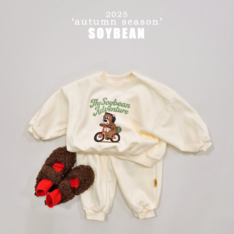 Soybean - Korean Children Fashion - #kidsstore - Bear Adventure Top Bottom Set - 3