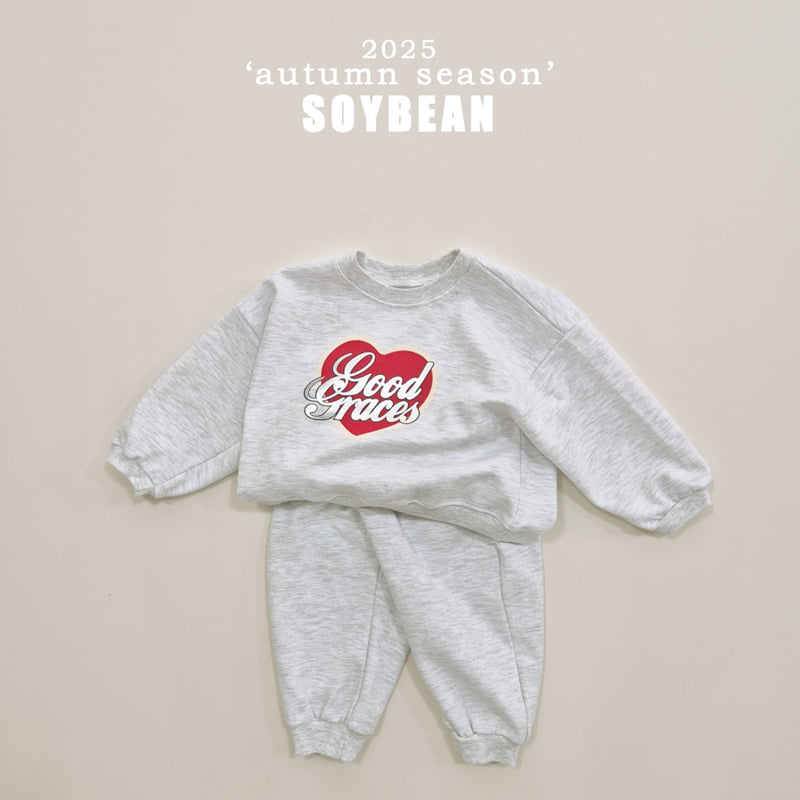 Soybean - Korean Children Fashion - #kidzfashiontrend - Bling Heart Top Bottom Set - 10
