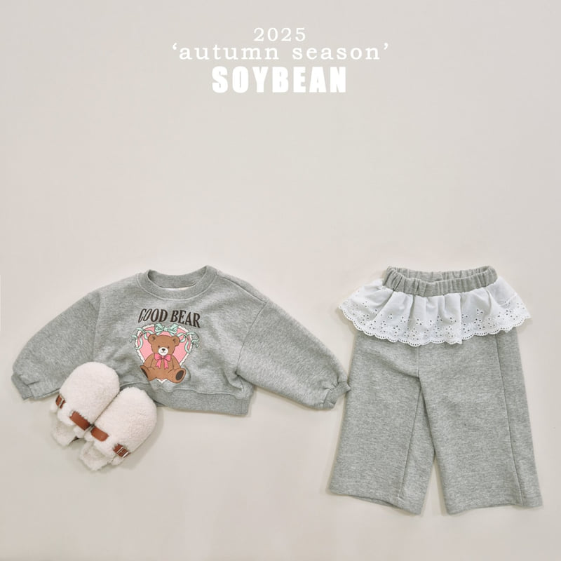 Soybean - Korean Children Fashion - #kidzfashiontrend - Bear Frill Top Bottom Set - 10