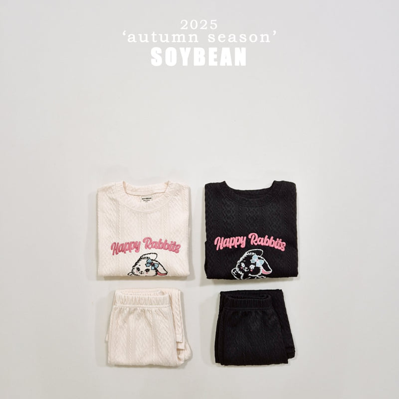 Soybean - Korean Children Fashion - #kidzfashiontrend - Rabbit Knit Top Bottom Set - 7