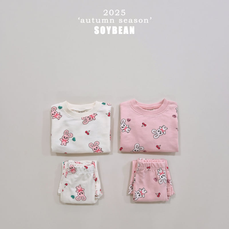 Soybean - Korean Children Fashion - #littlefashionista - Bunny Bootcut Top Bottom Set - 7
