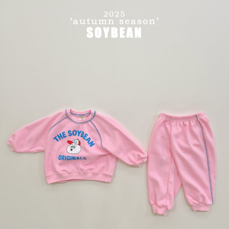 Soybean - Korean Children Fashion - #littlefashionista - Color Stitch Top Bottom Set - 6