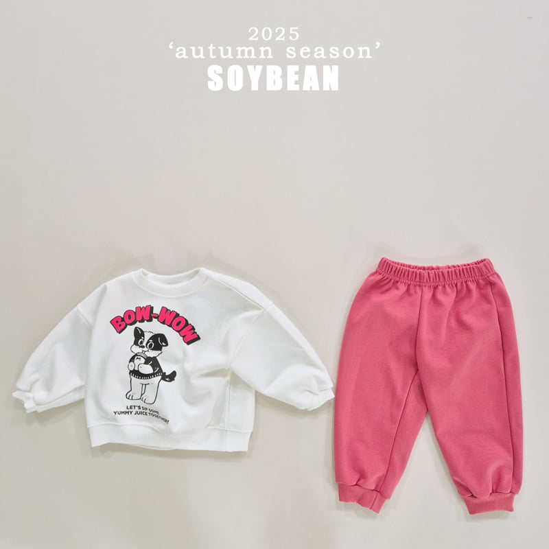 Soybean - Korean Children Fashion - #littlefashionista - Bow Wow Raglan Top Bottom Set - 5