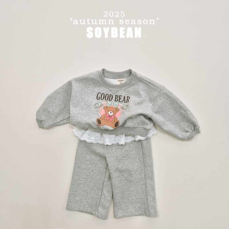 Soybean - Korean Children Fashion - #littlefashionista - Bear Frill Top Bottom Set - 12