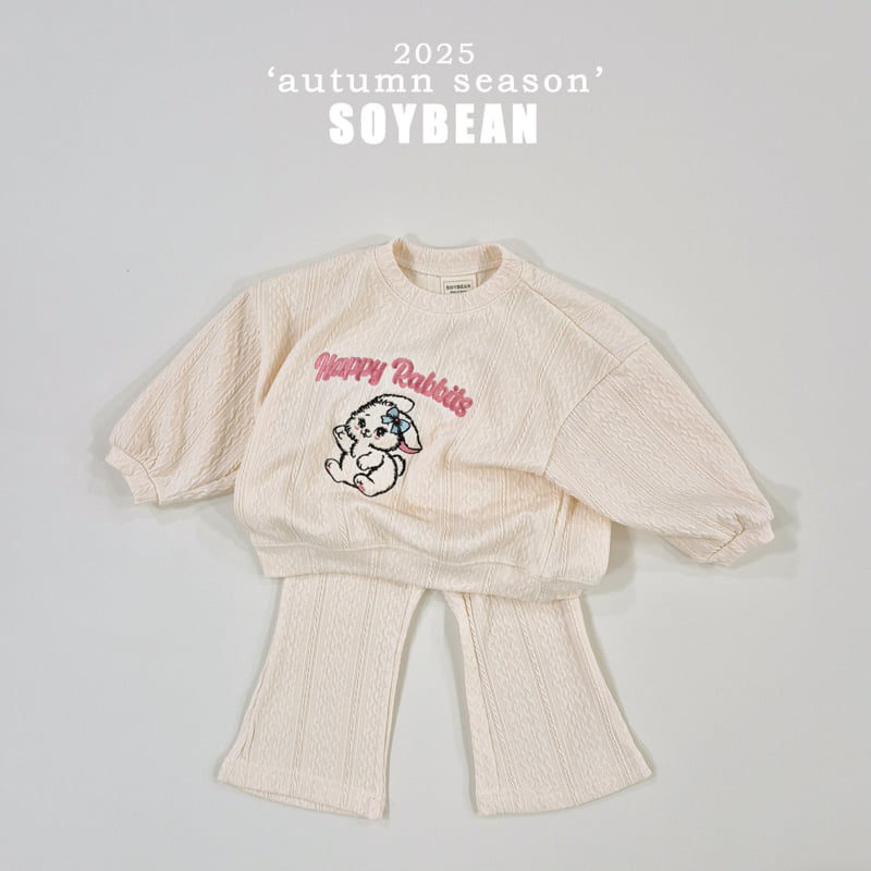 Soybean - Korean Children Fashion - #magicofchildhood - Rabbit Knit Top Bottom Set - 10