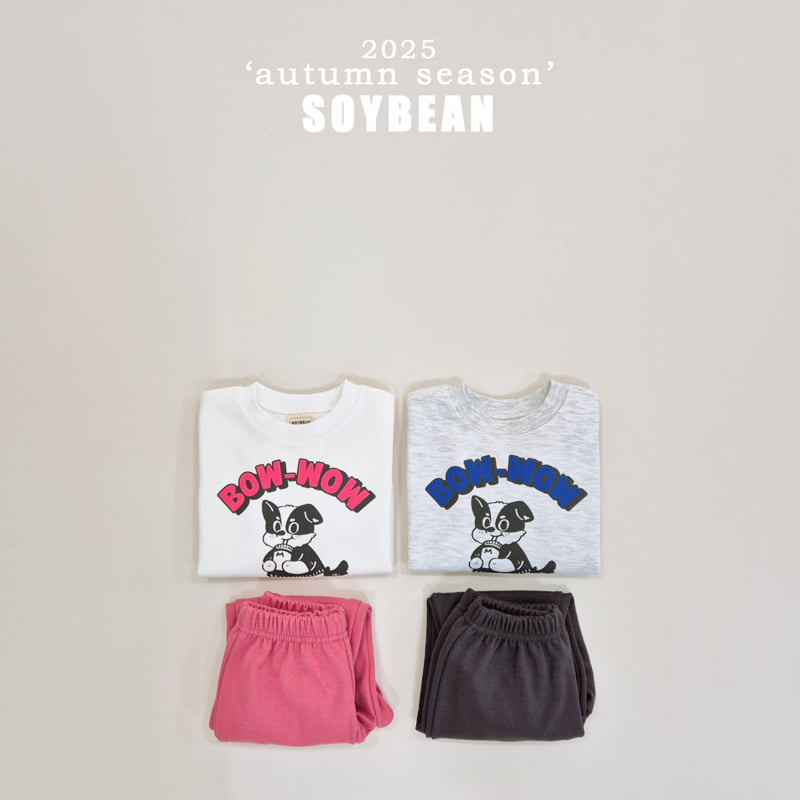 Soybean - Korean Children Fashion - #minifashionista - Bow Wow Raglan Top Bottom Set - 7