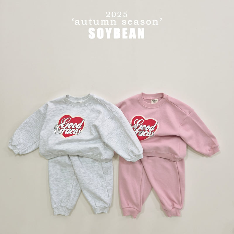 Soybean - Korean Children Fashion - #prettylittlegirls - Bling Heart Top Bottom Set
