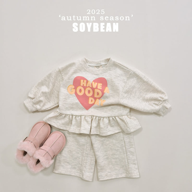 Soybean - Korean Children Fashion - #stylishchildhood - Good Day Frill Top Bottom Set - 3