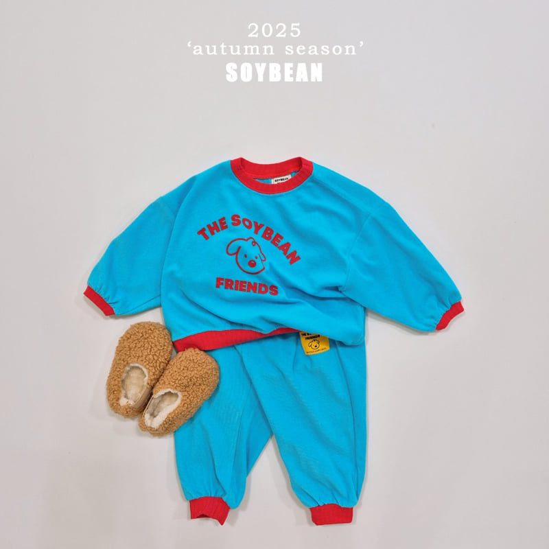 Soybean - Korean Children Fashion - #stylishchildhood - Friends Terry Top Bottom Set Set - 3