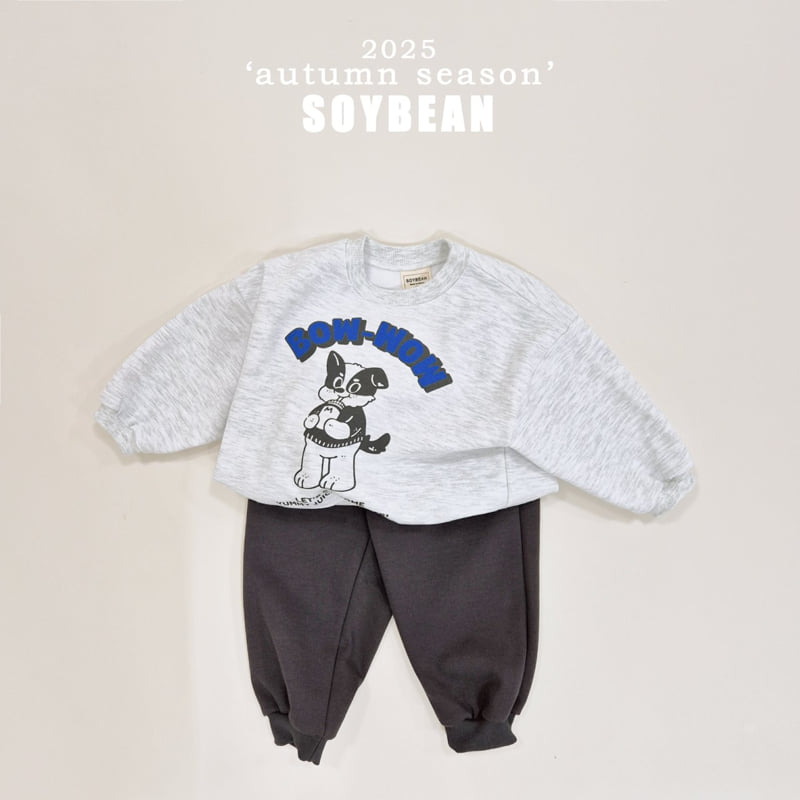 Soybean - Korean Children Fashion - #stylishchildhood - Bow Wow Raglan Top Bottom Set - 11