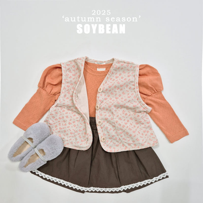 Soybean - Korean Children Fashion - #todddlerfashion - Corduroy Flower Vest - 3