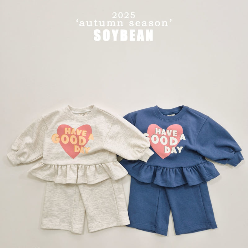 Soybean - Korean Children Fashion - #todddlerfashion - Good Day Frill Top Bottom Set