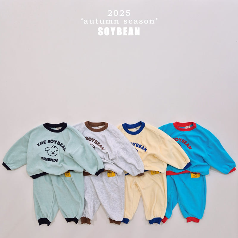 Soybean - Korean Children Fashion - #todddlerfashion - Friends Terry Top Bottom Set Set