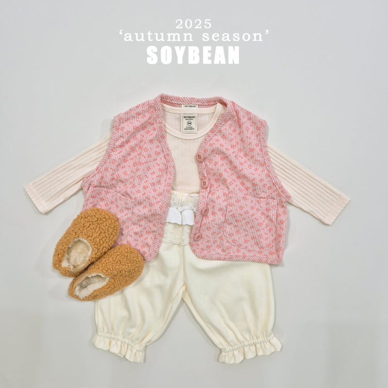 Soybean - Korean Children Fashion - #todddlerfashion - Corduroy Flower Vest - 4