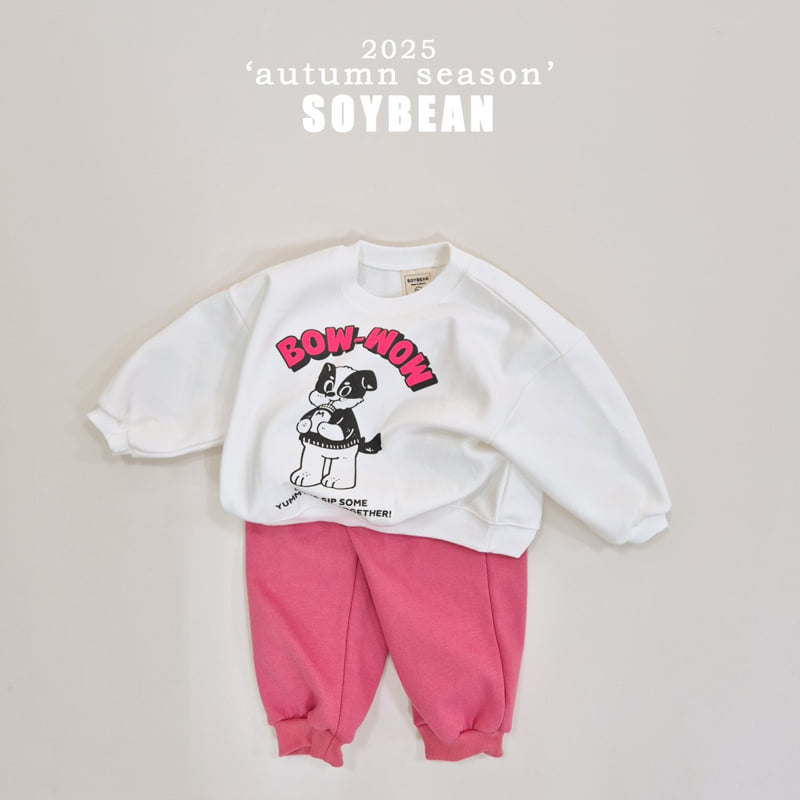 Soybean - Korean Children Fashion - #toddlerclothing - Bow Wow Raglan Top Bottom Set - 10