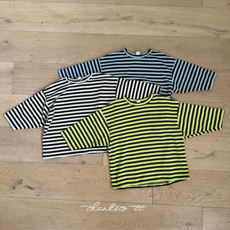 Thanksto TT - Korean Children Fashion - #fashionkids - Jay Striped Tee