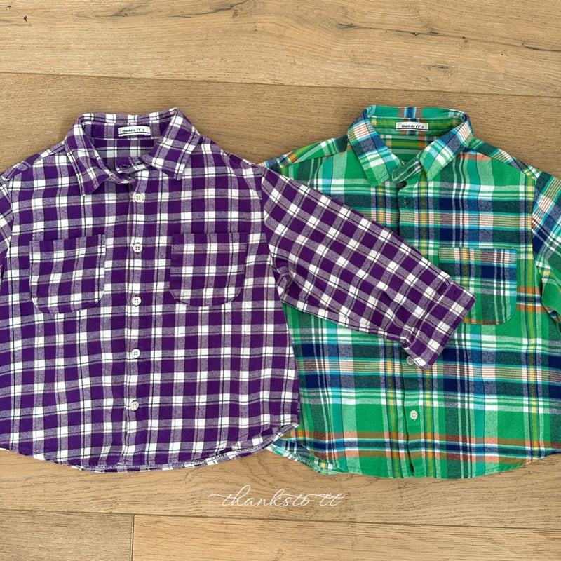 Thanksto TT - Korean Children Fashion - #kidsshorts - Vision Check Shirt - 2